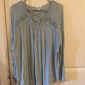 Maurice’s long sleeve criss/cross shirt